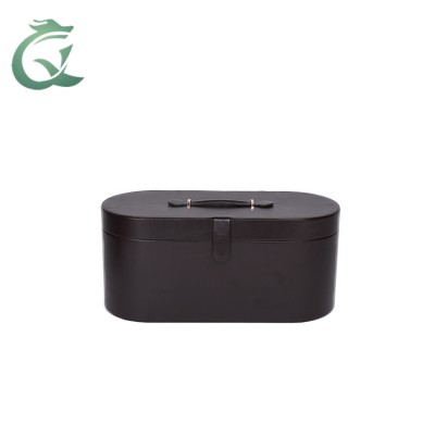 High Quality Cute & Nice mini PU Leather 2 round layers Chocolate Packaging Box with handle for Valentine's