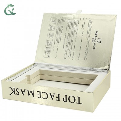 Customize logo glossy foil small product cosmetic paper packaging box