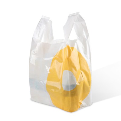 eco friendly custom printed clear shopping hand carry pe plastic packaging bag for supermarket