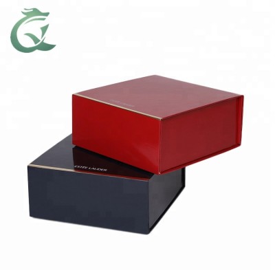 black and red strongflatfoldingpapergiftmagneticpackaging box