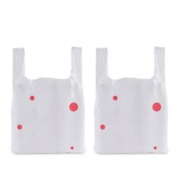 biodegradable customized design white t shirt grocery shopping pe plastic packaging bag for grocery