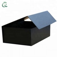 Custom logo rigid rectanggle packaging cardboard magnetic paper flat folding gift box with magnet closure