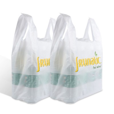 shanghai factory custom printing grocery shopping pe plastic vest hand carry bags for supermarkets