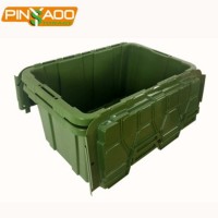 2018 New Design Green 15 Gallon Attach Lids Strong Foldable Plastic Storage Box