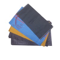 Blue Plastic woven bag with drawstring for grain packaging ues